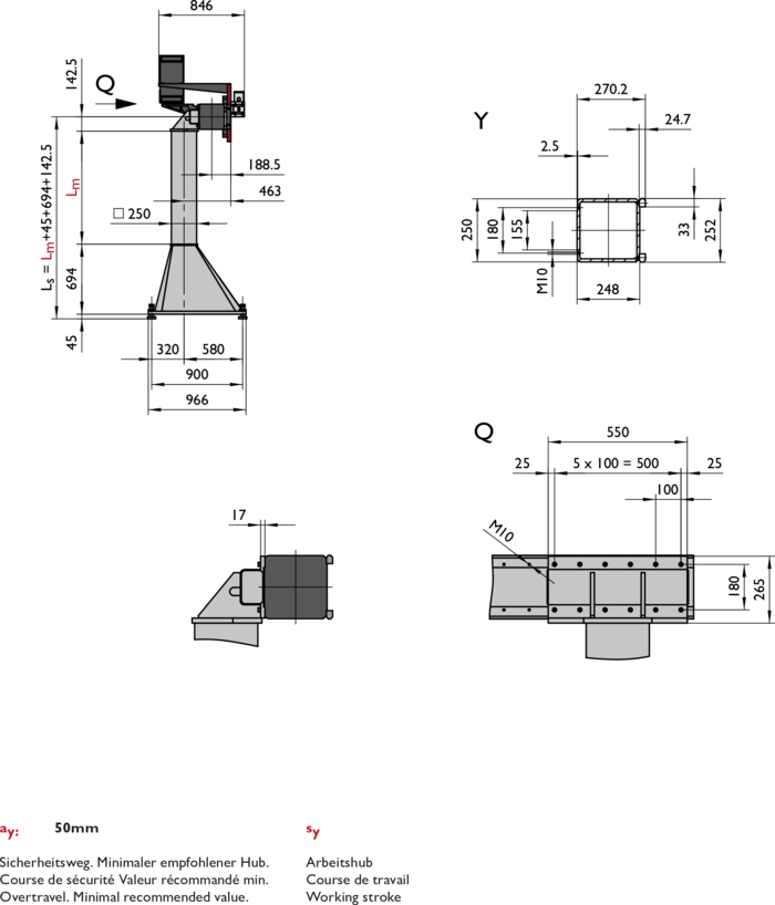 EP-4, 1-Axis Linear Modules, dimension | © Güdel Group AG