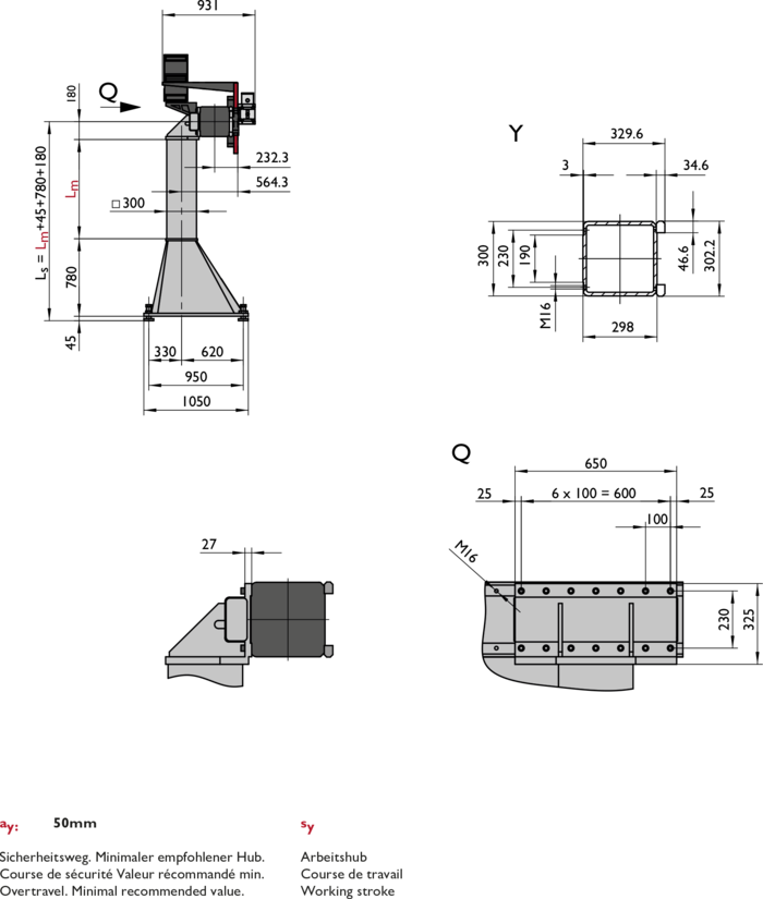 EP-5, 1-Axis Linear Modules, dimension | © Güdel Group AG