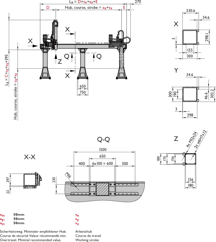 FP-5, 3-Axis Linear Modules, dimension | © Güdel Group AG