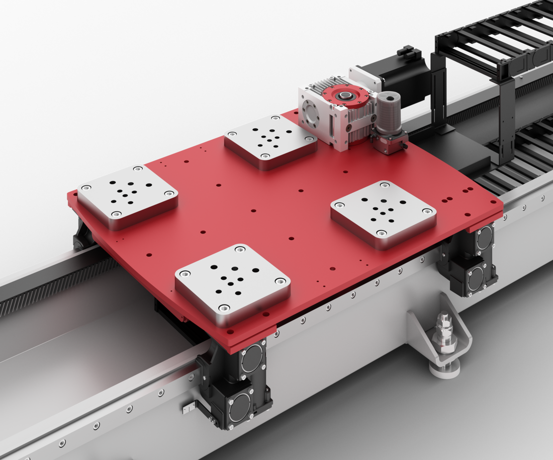 TrackMotion Floor TMF - a linear axis for robots - adapter plate | © Güdel Group AG