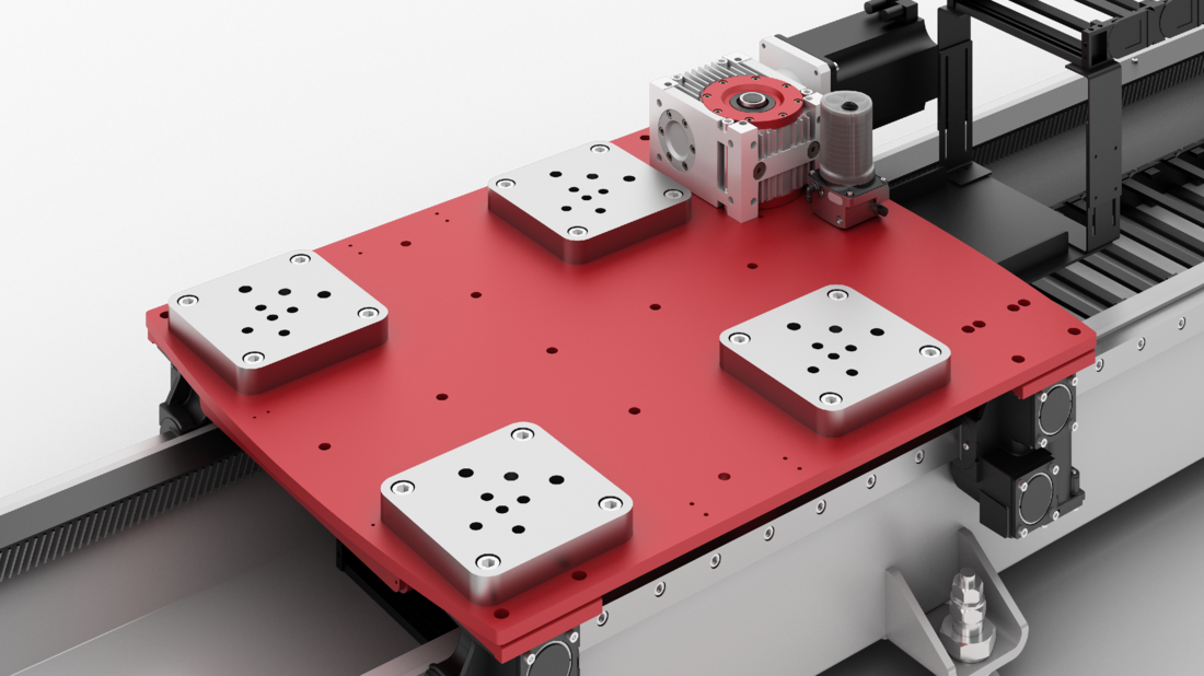 TrackMotion Floor TMF - a linear axis for robots - adapter plate | © Güdel Group AG