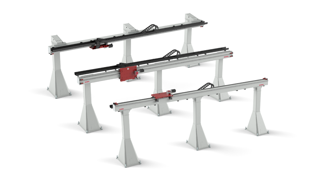 overhead robot, robot top loader, rail mounted robot, gantry toploader, rtu, wall mount, ceiling mount, elevated, underslung robots, sideslung robots, robot slides | © Güdel Group AG