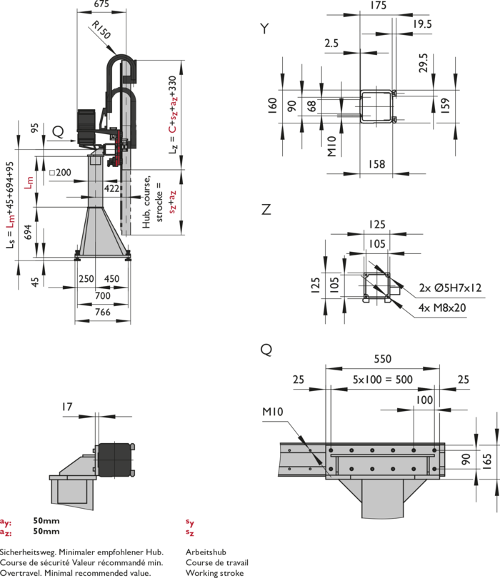 ZP-3, 2-Axis Linear Modules, dimension | © Güel Group AG