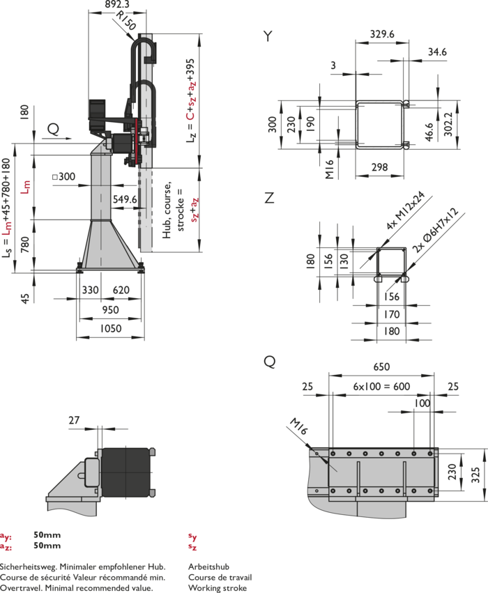 ZP-5, 2-Axis Linear Modules, dimension | © Güdel Group AG